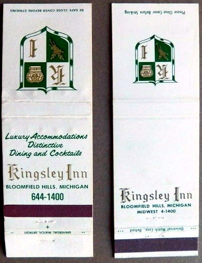 Kingsley Inn - Matchbook (newer photo)